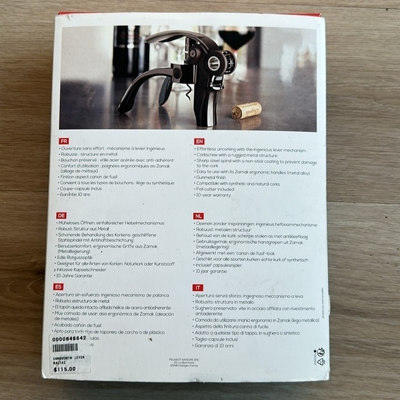 Sleek Black and Silver Corkscrew Peugeot ® Baltaz Basalte Corkscrew - Picture 4 of 7